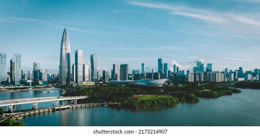 Aerial view of landscape in Shenzhen city,China - Shutterstock ID 2173214907
