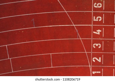 Aerial View Of Lanes In A Running Track Looking Straight Down