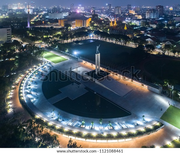 Aerial View Lapangan Banteng Night Jakarta Stock Photo Edit