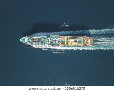 Similar – Image, Stock Photo Aerial Drone View Of Old Shipwreck Ghost Ship Vessel