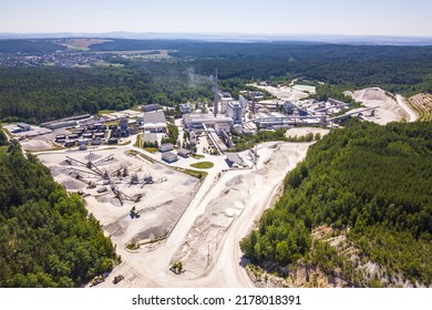 Aerial View Of Large Factory Plant Producing Ceramic Tiles. Kaznejov, Czech Republic, European Union.