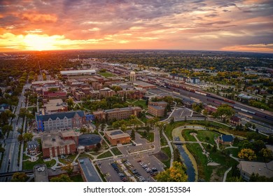 Aerial View Of A Large Public University In Grand Forks, North Dakota