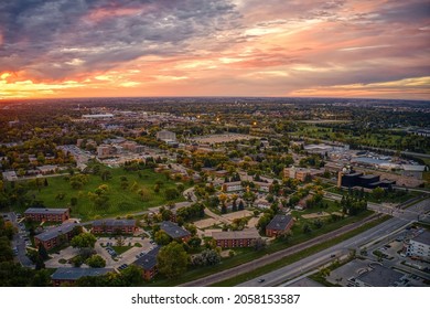 Aerial View Of A Large Public University In Grand Forks, North Dakota