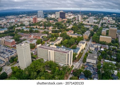 Aerial View Of A Large Public University In Columbia, South Carolina