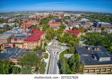 Aerial View Of A Large Public University In Fargo, North Dakota