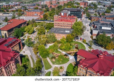 Aerial View Of A Large Public University In Fargo, North Dakota