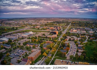 Aerial View Of A Large Public University In Grand Forks, North Dakota