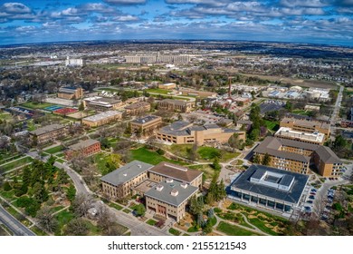 Aerial View Of A Large Public University In Lincoln, Nebraska