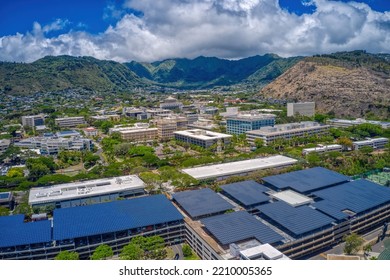 Aerial View Of A Large Public University In Honolulu, Hawaii