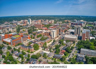 Aerial View of a large State University in Ann Arbor, Michigan