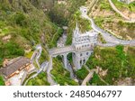 Aerial View of Las Lajas Sanctuary in Colombia - A Stunning Architectural Marvel