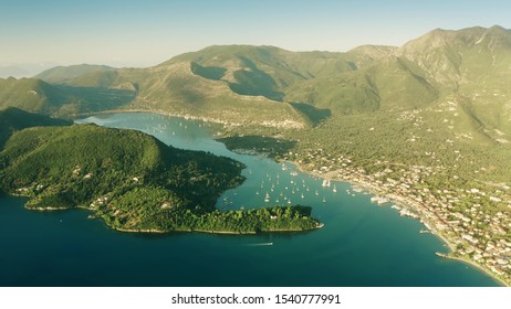 Aerial view of the Lefkada, a Greek island in the Ionian Sea, Nydri town - Shutterstock ID 1540777991