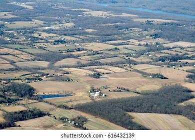 Aerial View Of The Lehigh Valley Countryside In Pennsylvania.