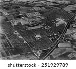 Aerial view of Levittown housing development on Long Island, New York. 1954.