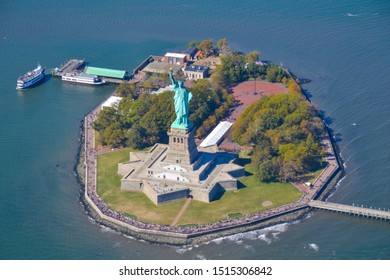 Aerial View Of Liberty Island