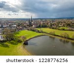 Aerial View of Lichfield City the pond and Cathedral 