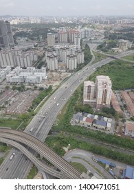 Aerial View Of Light Rail Transit (LRT) Of The LRT Kelana Jaya Line. Formerly Known As The LRT Putra.