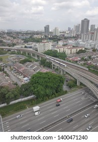 Aerial View Of Light Rail Transit (LRT) Of The LRT Kelana Jaya Line. Formerly Known As The LRT Putra.