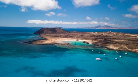 Aerial View Of Lobos Island, Fuerteventura, Canary Islands