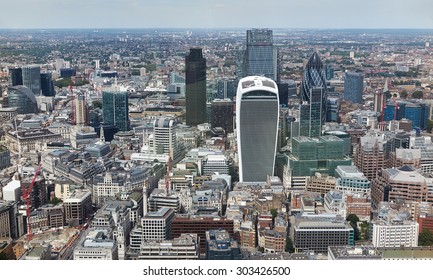 Aerial View Of London City, England On A Sunny Day