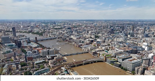 Aerial View Of London City, England On A Sunny Day