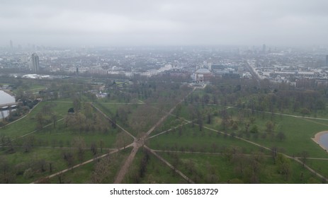 Aerial View Of London Hyde Park UK United Kingdom Drone Top View