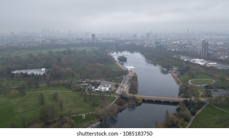 Aerial View Of London Hyde Park UK United Kingdom Drone Top View