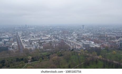 Aerial View Of London Hyde Park UK United Kingdom Drone Top View