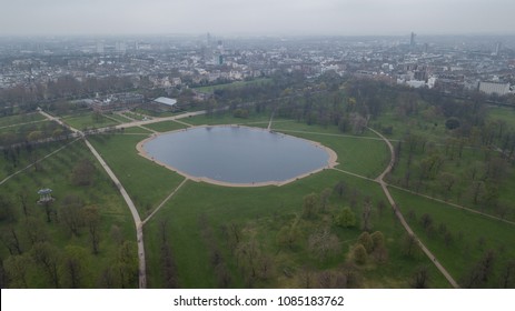 Aerial View Of London Hyde Park UK United Kingdom Drone Top View