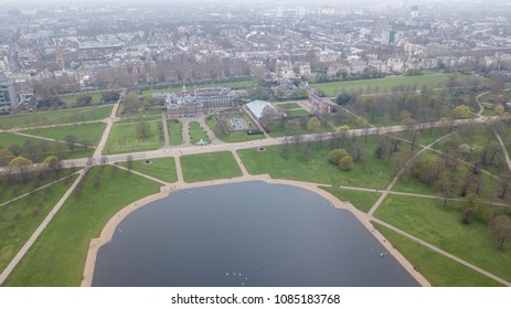 Aerial View Of London Hyde Park UK United Kingdom Drone Top View