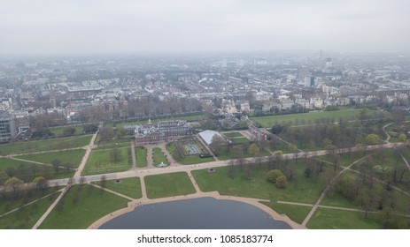 Aerial View Of London Hyde Park UK United Kingdom Drone Top View