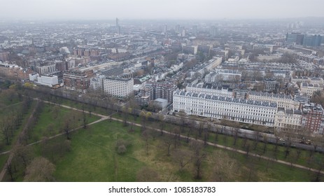 Aerial View Of London Hyde Park UK United Kingdom Drone Top View