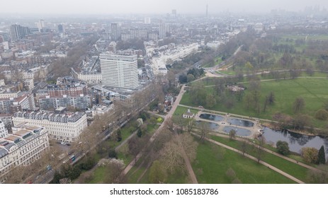 Aerial View Of London Hyde Park UK United Kingdom Drone Top View