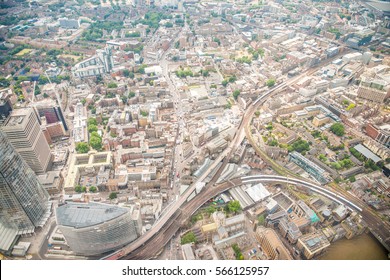 Aerial View Of London Skyline, UK.