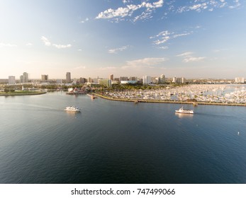 Aerial View Of Long Beach In LA.