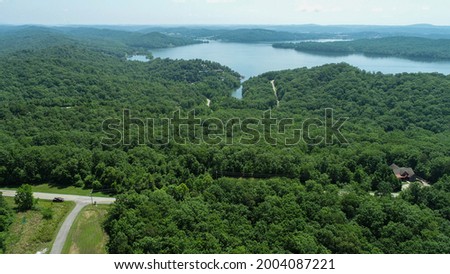 Aerial View Looking out Over Watts Bar Lake TN