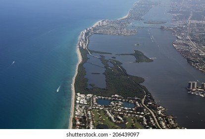 Aerial View Of Lost Tree Village And John D MacArthur State Park In North Palm Beach, Florida