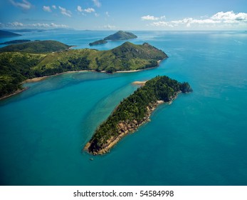 Aerial View Of The Lush Whitsunday Islands