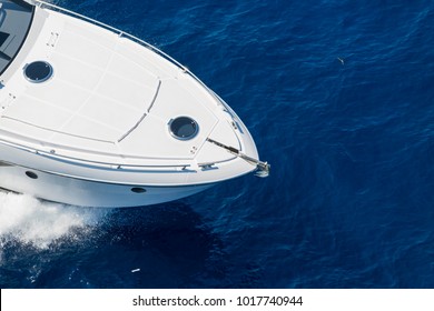 aerial view luxury motor boat - Shutterstock ID 1017740944