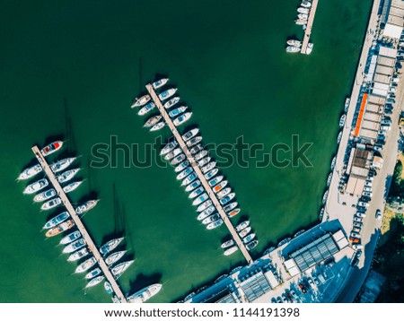 Similar – Foto Bild Luftaufnahme von Luxusyachten und -booten im Hafen am Schwarzen Meer