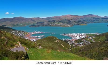 Aerial View Of Lyttelton - Christchurch Harbour, New Zealand