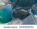 Aerial view Machacura Dam in Region Maule, Chile