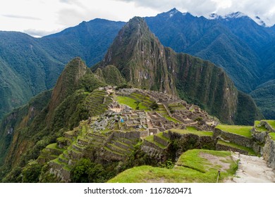 Aerial View Of Machu Picchu Ruins, Peru