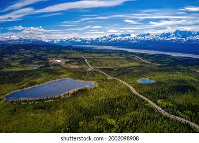 Aerial View Of The Major Pipeline In Alaska