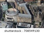 aerial view of Manchester Central Library and Town Hall, UK