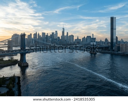Similar – Image, Stock Photo Manhattan Bridge with clear blue skies in New York