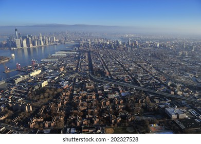 Aerial View Of Manhattan And Brooklyn, New York