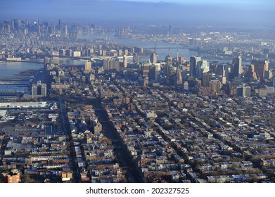 Aerial View Of Manhattan And Downtown Brooklyn, New York