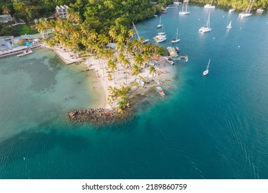 The Aerial View Of Marigot Bay, St  Lucia, West Indies 