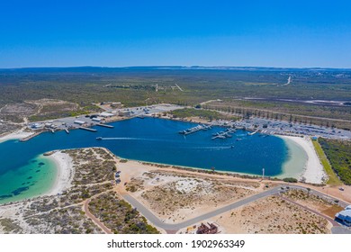 Aerial view of marina at Jurien bay in Australia